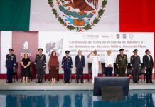 Gobernador Durazo encabeza toma de protesta de Bandera del Servicio Militar Nacional con llamado de defensa a la soberanía