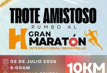 Todo listo para trotar este domingo 5 de julio en Hermosillo, en el Trote Amistoso rumbo al Maratón Internacional 2026