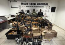 Asegura Mesa Estatal de Seguridad arsenal de alto poder en SLRC