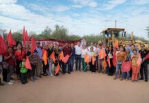 Da banderazo Toño Astiazarán a pavimentación con concreto hidráulico en La Antorcha